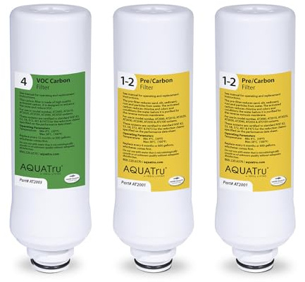 AquaTru Classic Replacement Filters for AQUA TRU Classic Countertop Reverse Osmosis Water Purifier (AquaTru Classic/Classic Smart & Undersink Replacement FIlter One Year Combo Pack (Yellow/Green))