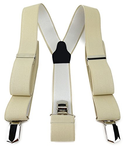 TigerTie Unisex Hosenträger in Y-Form mit 3 extra starken Clips - Farbe in einfarbig Uni - hochwertige Verarbeitung - Breite 35 mm