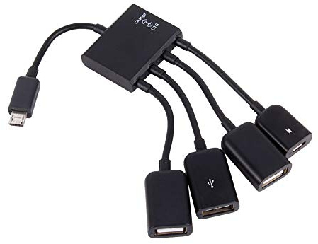 Zerone 4 Port Micro USB Adapterkabel, OTG Hub Adapterkabel für Android Tablet Smartphone