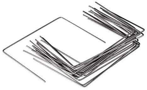 Lot de 50 Agrafes de Fixation Métal pour Toile de paillage ou géotextile avec Pointes biseautées 20cmX20cmX20cm