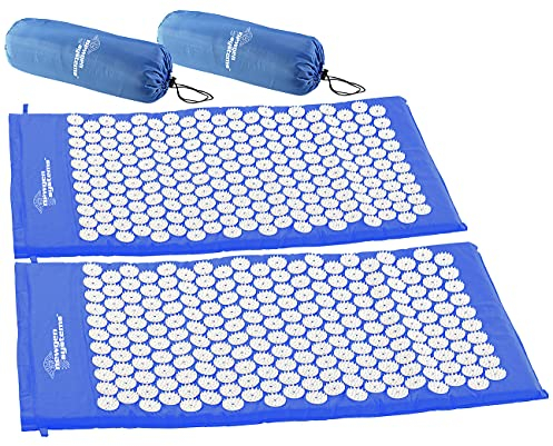 newgen medicals Nadelreizmatte: 2er-Set Entspannungsmatten mit 6930 Druckpunkten, 75 x 43 x 2 cm (Yoga Massage Matten, Akupunkturmassage Matte, Fußmassagegerät)