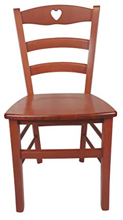 Sedam Srl Sedia Cuore, in Legno Massello, Vari Colori e Sedute disponibili, Alta Qualità (Ciliegio, Massello),ORDINE MINIMO 2 SEDIE