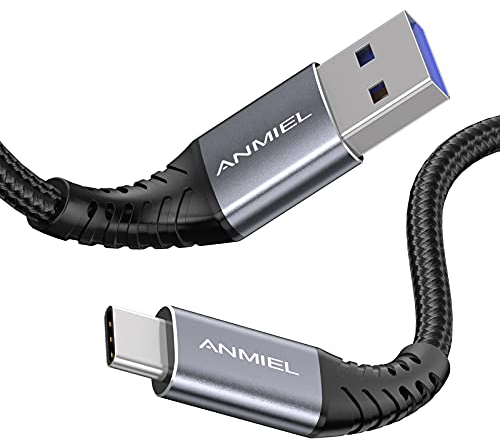 ANMIEL USB C Cable 1M, 3.1A Fast Charging&5Gbps Data Sync,Braided USB3.0 A to USB C Charger Cable,USB Type C Cable,for Samsung Galaxy Note 8 S8 S9 S10 S20,Sony XZ,LG V20 G5 G6,HTC10 and More