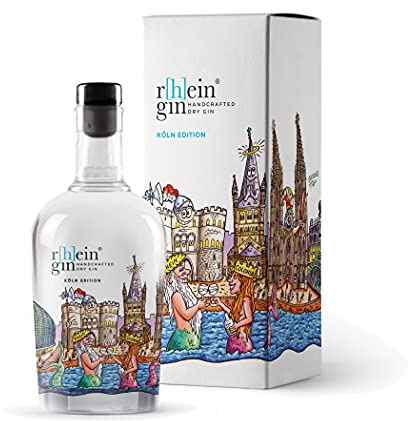 R[h]eingin Tilly Köln Edition | mit hochwertiger Geschenkverpackung | 500ml Einzelflasche | 46% vol | Handcrafted Dry Gin | hochwertiger Gin |Geschenkidee für Köln Liebhaber