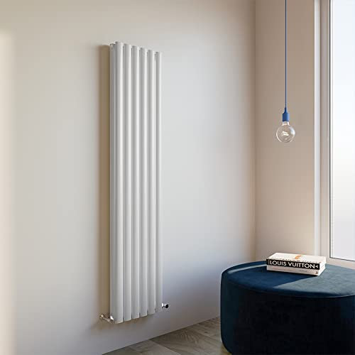 Oval Column Radiator 1600x354mm Vertical Design Double Central Heating White Rad
