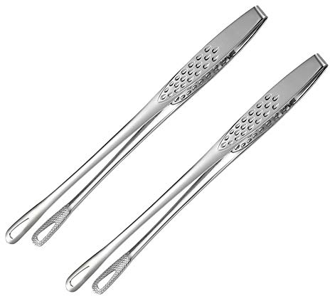 RTHGTFQZ Pinze Cucina Acciaio Inox Acciaio Inossidabile Pinze da Cucina Utensili da Cucina Pane Panas Pasticceria Pinze Barbecue Pinze Forte Resistenza al Calore 2 for Confezione Dimensioni: 1,5 * 24