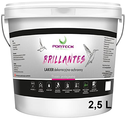 PONTECK | Klarlack für Wand | Glanz | Dekor Und Schutzlack, Zur Wandreinigung | Dekorativ | Mit Glitter mischbar | Wandfarbe | Geruchsneutral | Vergilbungsfrei (2,5 Liter, Farblos Glanz)