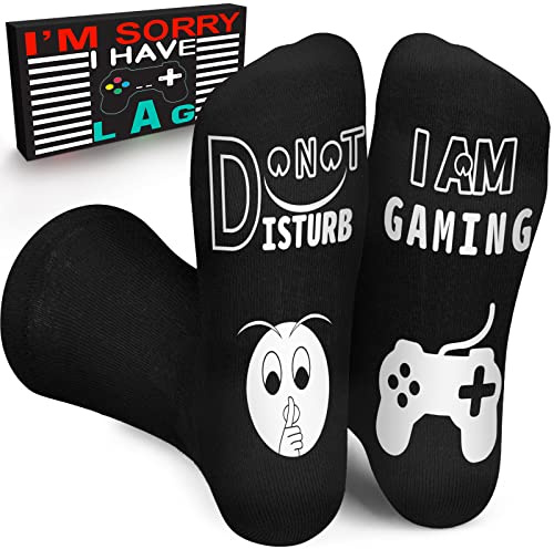 UneedMe Gaming Socken für Männer Kinder Teen Jungen Sohn Freund - Neuheit Geschenke Gamer Strumpffüller Weihnachtsstrumpf Geburtstagsgeschenke, lustige DO NOT DISTURB Socken