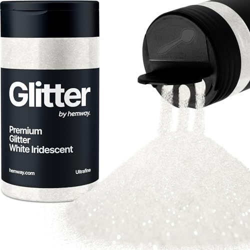 Hemway Weiß Irisierend Glitzer Ultrafine 130g/4.6oz Pulver Metallisches Harz Handwerk Glitzer Flocke Pailletten für Epoxid Becher, Haare Gesicht Körper Auge Nagelkunst Fest
