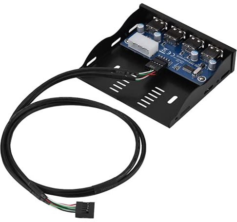Floppy-Frontplatte 3,5 '' 4-Port USB2.0 HUB Floppy-Frontplatte 9-polige USB 2.0-HUB mit 4 Schnittstellen für Computer-PC