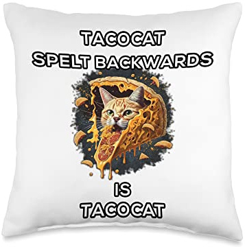 Tacocat Spelt Backwards is Tacocat Throw Pillow