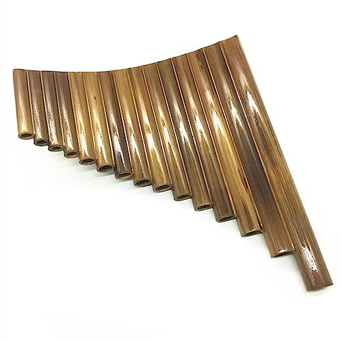 Panflöte Handgefertigte Bambus-Panflöte, 15 Pfeifen, Rechts-/Linkshänder-Holzblasinstrument, G-Taste (Color : Left)