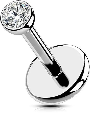 OUFER Labret Titanio 20G Helix 5/6/8/10/12mm Senza Filo Cartilagine Bar Gioiello - Push in Stud per Labbro e Tragus