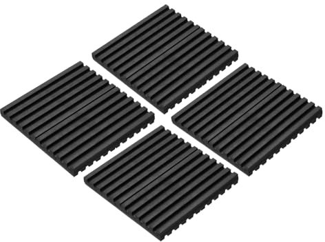 PATIKIL Goma Almohadillas Antivibración, 4 Uds Vibración Aislamiento Alfombrillas 4 x 4 x 0.4 para HVAC, Aire Acondicionador, Compresor de Aire, Lavadora, Secadora, Negro
