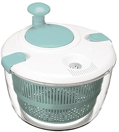 Große Salatschleuder, mit Aufbewahrungsdeckel, Abfluss, Schüssel, Waschen, Schleudern & Trocknen Salatgrün, Obst & Gemüse, für Obst und Gemüse (Grün)