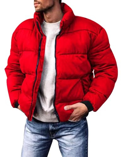 KONG JIMFAN Herren Winterjacke,Puffer Jacke Mit Taschen Übergangsjacke Winddicht Reissverschluss Jacke Leicht Regenjacke Winter Warmer Sweatjacke Trekking Softshelljacke Daunenjacke Windbreaker