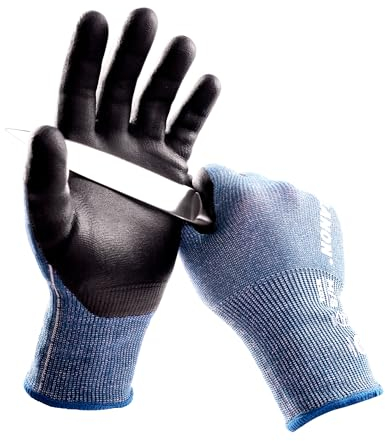 LANON Cut Resistant Gloves, ISO 13997 Level C, Nitrile Coated Work Gloves with Grip, 3D Comfort Fit, Mechanic Cut Proof Gloves, 1 Pair, XL