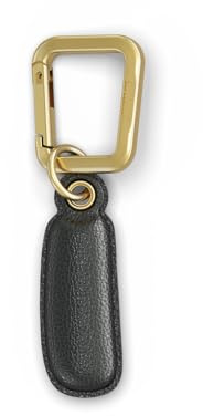 UNTAGS - Charm Buchstabe I - Material mit Ledereffekt - Inklusive Goldener Metallschnalle - Schwarz