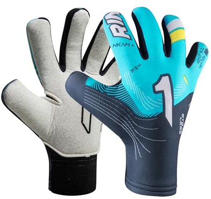 Rinat Fotboll målvakt Handskar NKAM AS Vuxen Grön Vatten Unisex Storlek 7