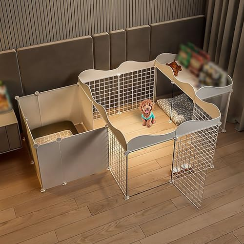 Pucaru Recinto per Cani di Piccola Taglia, Box per Cani, Gabbia per Cuccioli in Rete Metallica, con Area di Addestramento per i Servizi Igienici (Size : 165x111x57cm)
