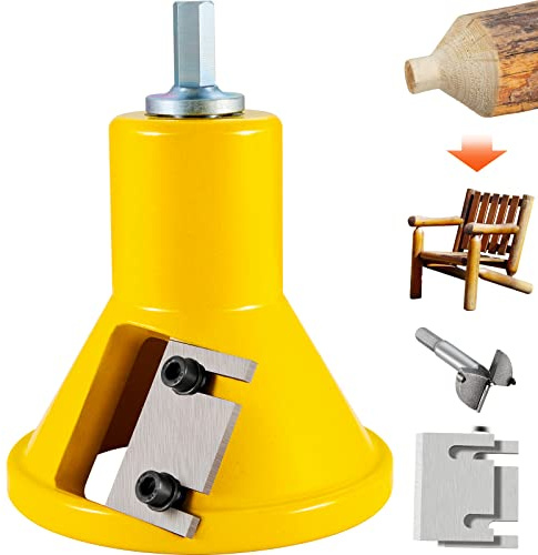 VEVOR Cortador de espiga diámetro de 38 mm cortador de muebles de troncos de aluminio y acero de primera calidad, con cuchillas rectas dobles y tornillos de botón, kit maestro para el hogar