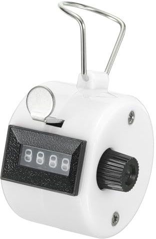PATIKIL clickcatore Contatore Palmare Conteggio Contatore Meccanico 4 Cifre Numero Click Passo Contatore per Allenamento Maglia Golf Giro Acqua Pesca Bianco