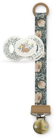 Elodie Details Catene portaciuccio e clip in acciaio inox Duo, per neonati e bambini, anello universale in silicone - Standen Pacifier/Pimpernel Metal Clip