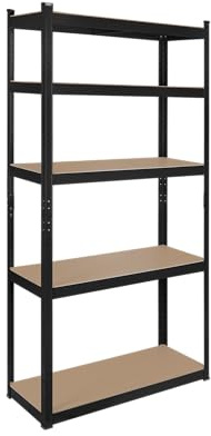 Rebel Étagère d'entrepôt en métal 180x90x40 Noir RB-1251B