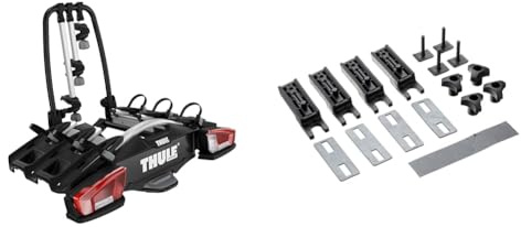 Thule VeloCompact Fahrradträger für Anhängerkupplung 3 Fahrräder & 697003 ADAPTADOR T-Track DE CARGA 20X27MMCOFRE 45MM
