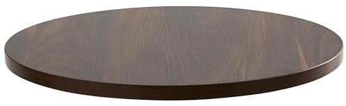 Oviala Melamin-Tischplatte, rund, 60 cm, dunkles Holz