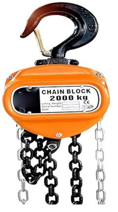 HEALBYBLE 1 Tonnen - 3 Tonnen Handhebelzug, Kleiner Hebeketten-Handzug mit umgekehrter Kette, manueller Kran-Handplattenspanner, Härtere Leistung(2t)