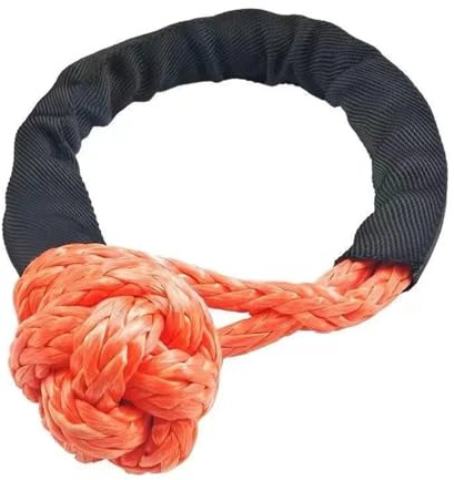 Correa de Remolque de Coche Grillete Suave de 41000 Libras, Cuerda sintética Resistente para Todo Terreno, Correa de grillete de Remolque 4X4 con Funda Protectora para camión SUV Eslinga(Orange)
