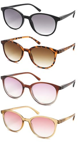 MODFANS 4er-Pack Lesebrille Damen Sonnenbrille Blaulichtfilter,Gute Brillen,Hochwertig,Komfortabel Super Lesehilfe,Lesebrillen Damen