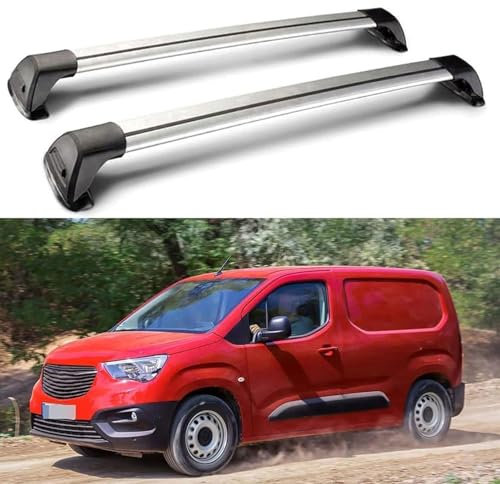 WUHHBPOL Roof Rack Cross Bars Compatible with for Opel Combo (2 Bar) 5 Door Van 2018 2019 2020 2021, Aluminum Car Cross Bar Rooftop Cargo Carrier Bag Basket Luggage Kayak Canoe Bike