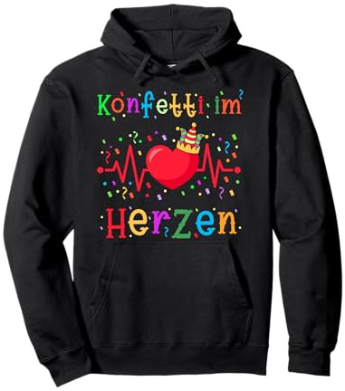 Konfetti im Herzen Karneval Fasching Pullover Hoodie