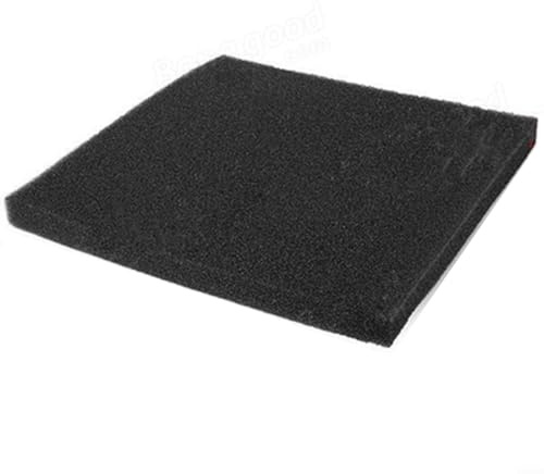Floweringbeter Spugna filtrante per acquario, 50 x 50 x 2 cm, foglio di schiuma nera per acquari con mezzi di pulizia filtrazione biochimica 15/30/40 PPI(PPI-15 - Grossa)