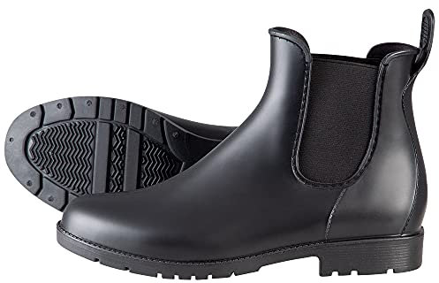 PFIFF Damen Gummistiefel, Wasserdicht Winddicht Chelsea Jodhpur Stiefel, Schwarz 33