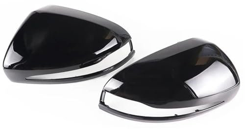 Auto Spiegelkappen Für Benz C Für KLASSE W205 2014 Carbon Schwarz Seite Rückspiegel Abdeckung Caps Shell Außenspiegelkappe(Black-1)