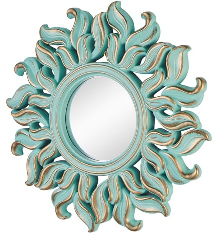 HiempTru Wandspiegel, Runder Grüner Spiegel, 25 cm | Dekorativer Kreis-Spiegel für Schlafzimmer, Eingangsbereich, Wohnzimmer und moderne Wanddekoration.