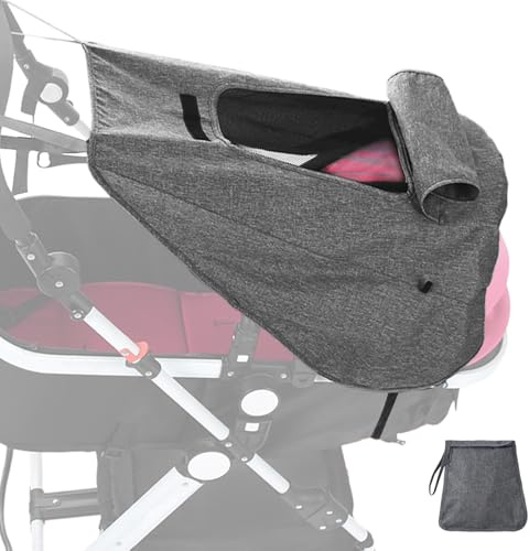 FDHBDF Sonnensegel Kinderwagen,UV Schutz 50+,Wasserdicht,Sonnenschutz Buggy Tuch Baby,Sonnenschutz Kinderwagen mit Sichtfenster und Schattenflügel, Einfache Montage