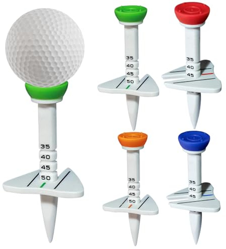 Jorzer Golf tee 4pcs Camas de Golf de Goma de 3.15 Pulgadas con alineación de alineación Altura Ajustable Camisetas inquebrantables portátiles para Entrenamiento y Juegos.