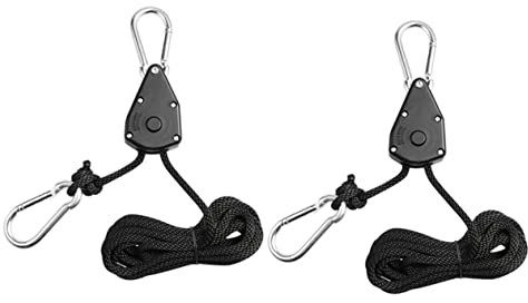 HEMOTON Crochets Suspendre Réglables Pour Lampes De Culture, Accessoires De Jardin Corde à Crochet En Nylon Et Acier Inoxydable, Lot De 2 Pièces Pour Éclairage De Plantes D'intérieur