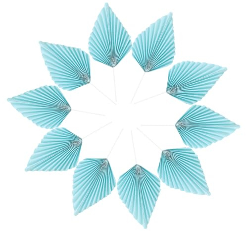 Mobestech 10 Piezas Decoraciones de Pastel Palma de Adornos para Tartas y Cupcakes Fiestas de Cumpleaños y Bodas Tropical y Lago Azul Grande