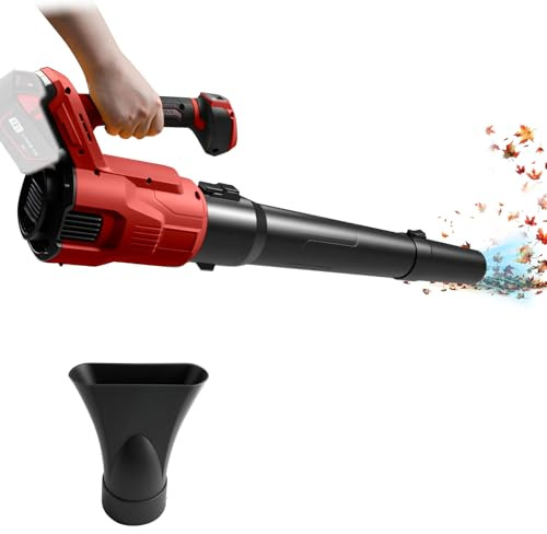 YWNYT Souffleur de feuilles électrique sans fil pour batterie Milwaukee M18 18 V, moteur sans balais 18 500 tr/min, 58,1 m/s, 13,6 m³/min, souffleur électrique avec 3 vitesses pour jardin, feuilles