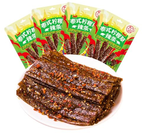 BaiLiSnacky Latiao Snack Piccanti Cinesi 58g*4Pcs – Snack Autentico Cinese | Bastoncini Piccanti Di Soia | Snack Vegetariano | Snack Speziati Per Ufficio, Feste, Viaggi E Momenti Casual
