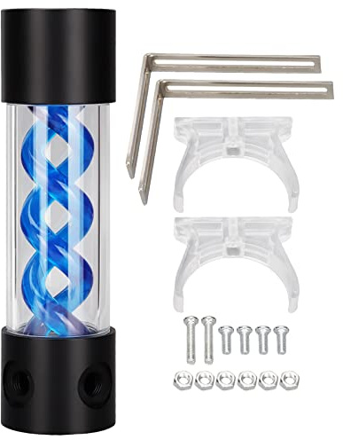 CHEOTIME Depósito de enfriamiento de Agua, 200 mm*50 mm Tubo acrílico Computer Comportamiento de líquido Refrigeramiento G1/4 Pulgadas Kit de enfriamiento de Agua de PC con