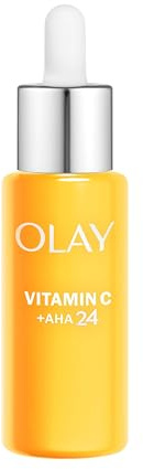 Sérum à la Vitamine C Olay pour le Visage, Soin de la Peau avec AHA et Niacinamide à 99% de Pureté. Soin Éclat avec 3 Actions : Anti-Taches Brunes, Unifie, Hydrate. Non gras, non collant. 40ml