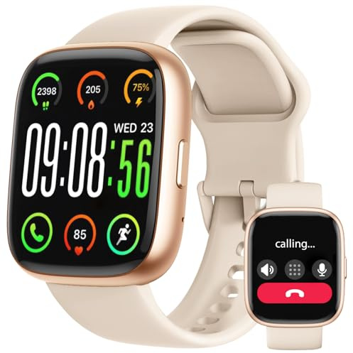 Smartwatch Damen Herren mit Alexa, Fitnessuhr mit Bluetooth Telefon 1,83, IP68 Wasserdicht Fitness Tracker Smart Watch mit 100 Sportmodi Herzfrequenz Schlafmonitor, Sportuhr für iOS Android, Rosa