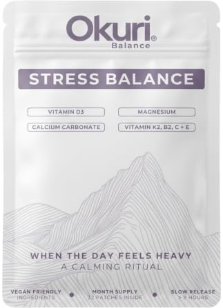 Stress Balance Patches – Rescue Remedy Alternative | Magnesium, Vitamin D3, B1, C, E & K2 | Vitamin Patches for Adults | Natural Anxiety Relief Support | 30 Patches | Stress & Calm Support