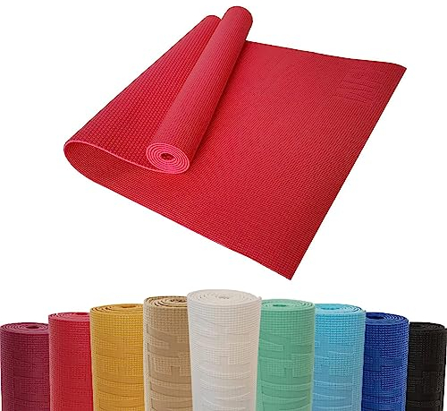 DoYourYoga Fitnessmatte Yogamatte »Kirana« aus ECO-PVC - 183 x 61 x 0,4 cm - rutschfest & robust - Gymnastikmatte Yoga Matte Trainingsmatte Pilates Workout - Himbeerrot